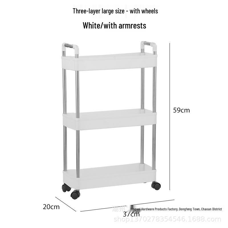 Compact Multi-layer Mobile Storage Rack for Kitchen, Bedroom, Dorm, or Bathroom