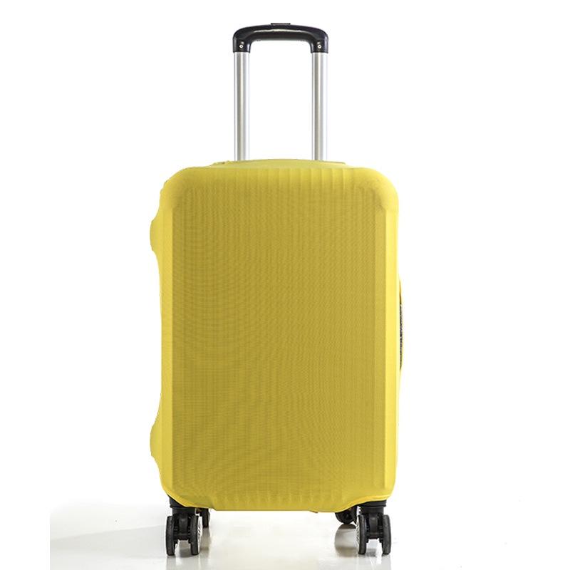 

Protective Elastic Luggage Covers Dustproof Zipper Velcro Pure Color Travel Yellow,S（18-20in）