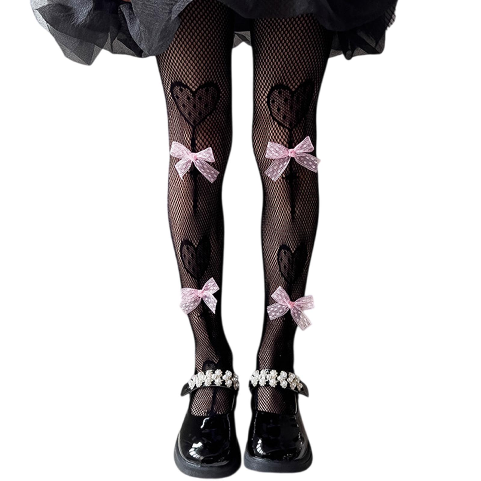 Summer Thin Sheer Patterned Stockings for Kids Sweet Sexy Fishnet Stockings Pantyhose Highs Waist Pantyhose Tights S