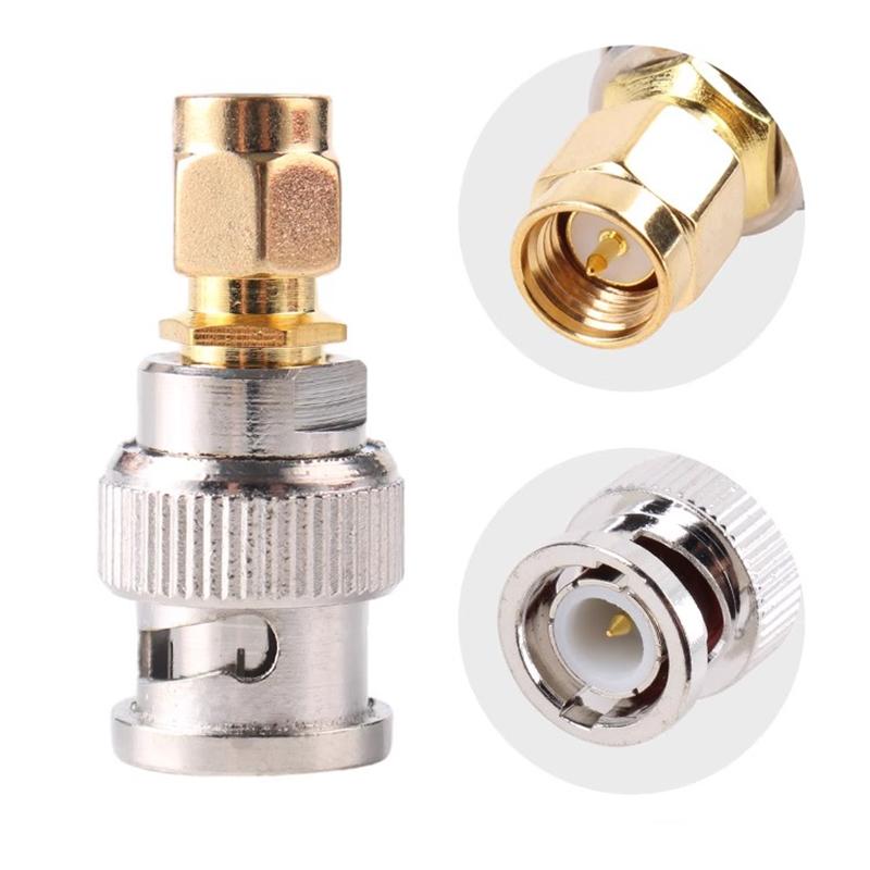 5PCS RF Connectors BNC Male Plug To SMA Male Connector Adapter For Wireless LAN Device CoaxialCable WiFi Ham or Handheld Radios