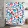 Colorful Coral Shower Curtain Modern Watercolor Bath Decor Printed Fabric Shower Panels For Bathroom Pink Blue Green White Red F