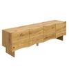 Modern TV cabinet with wave pattern – 155 cm media console with storage space, four doors and cable grommets in wood look, for the living room