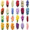 9pcs Temporary Tattoo Waterproof Long-lasting Body Stickers Sunflowers Peonies Orchids For Back Adult Male