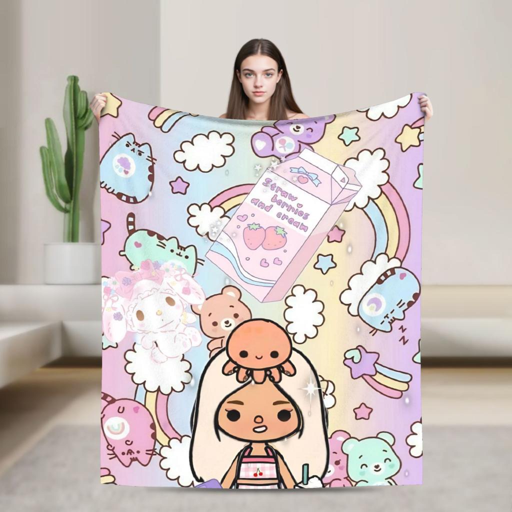 Toca Life World Blanket Quality Soft Warm Throw Blanket Winter Boy Girl Couch Chair Sofa Bed Pattern Bedspread