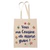 Tote Bag - PLANETEE - Tote Bag - Jute - Motif « Cousin She's Awesome! » - Printed In France