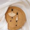 Fan Earrings, Guochao Folding Fringed Fan Stud Earrings, Micro-Carved Bamboo Fan Hanfu Earrings