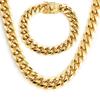 Fashionable Hip Hop Accessory Punk Versatile Gold Plated Polished Cuban Chain Stainless Steel Trendy Unisex Necklace