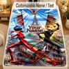 FlaneldeckeMiraculous Ladybug Benutzerdefinierter Name Text Personalisierte Weiche Warme Überwurfdecke Heimdekoration Geschenk