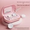 Compact Automatic Contact Lens Cleaner with Vibration Technology - Portable Storage for Colored Lenses