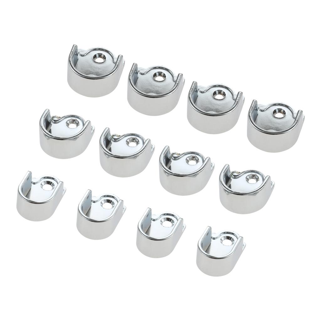 2 Pcs Wardrobe Closet Rod Bracket 16/19/22/25mm U-Shaped Open Type Socket Bracket Shower Curtain Rod Pole End Supports Socket