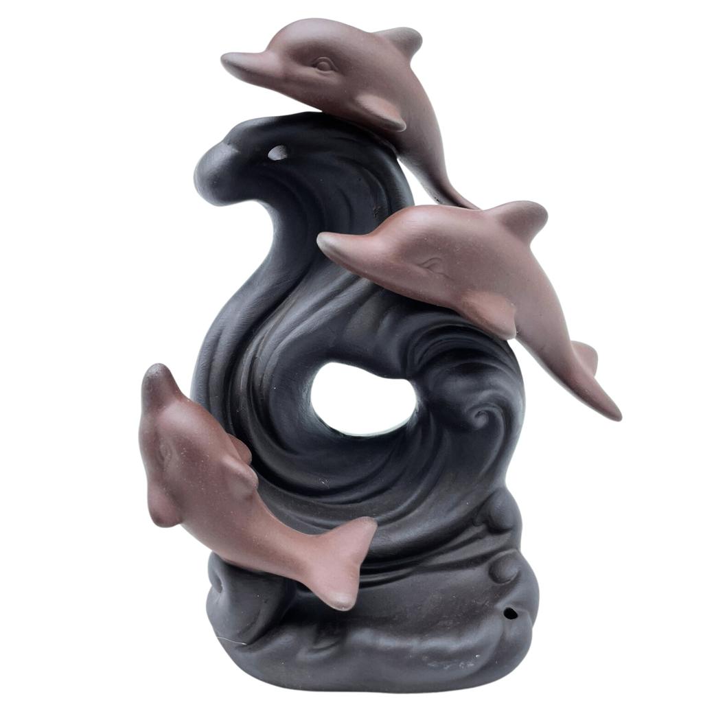 Backflow Incense Burner Dolphin Wave