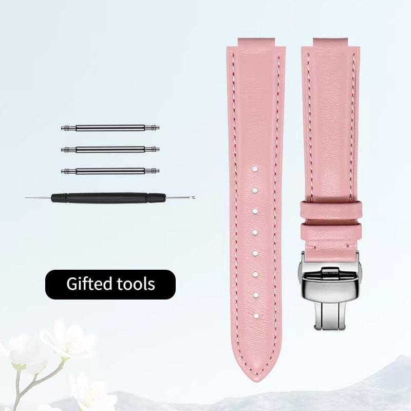 Curved mouth layer cowhide watch strap women for Original CARTIER BALLON BLEU DE CARTIER W69016Z4 WJBB0033 HIPINE men watchband