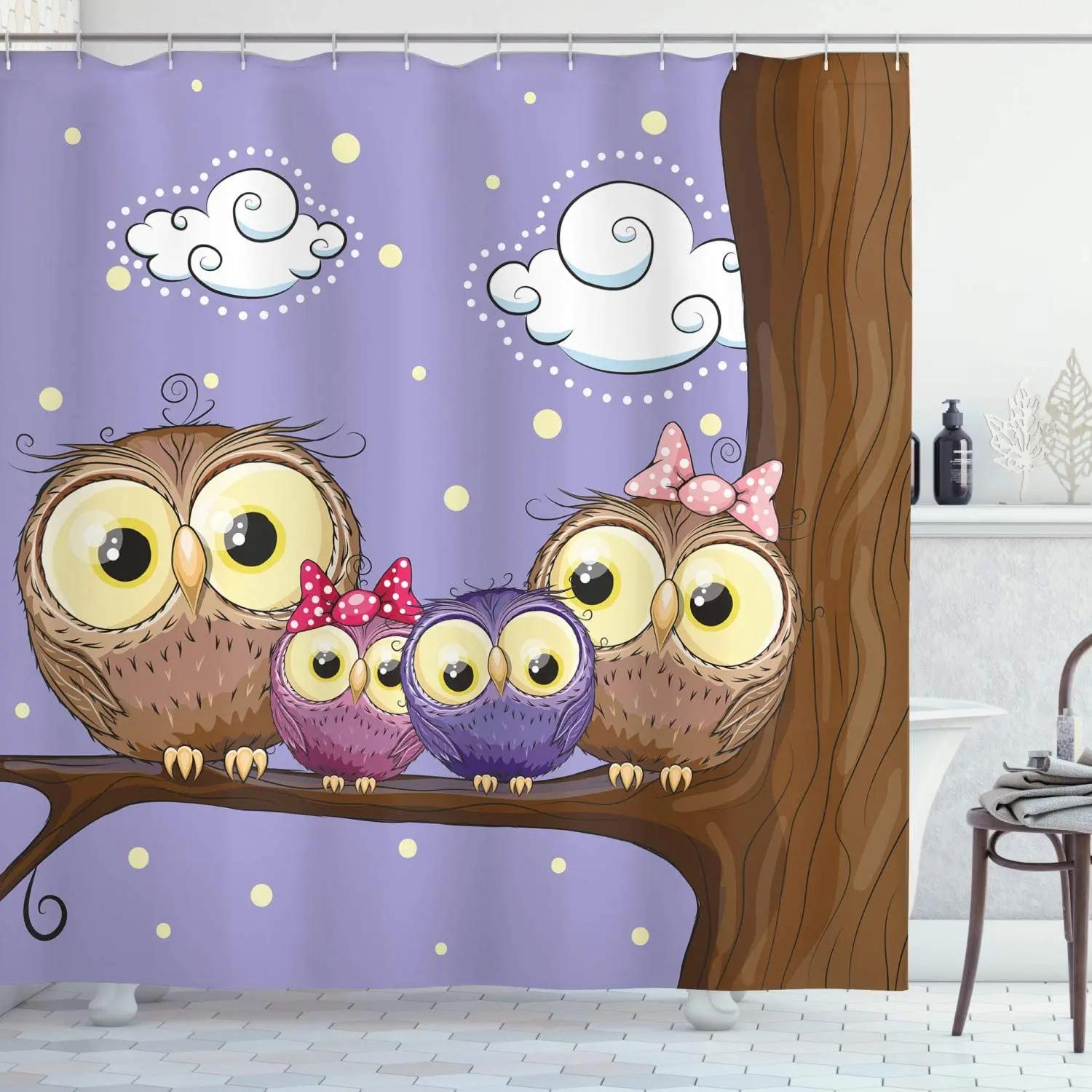 

Tropical Green Plant Leaf Palm Farm Animal Shower Curtains Bathroom Curtain Fabric Waterproof Polyester Bathroom Curtain Hooks W90XH180cm