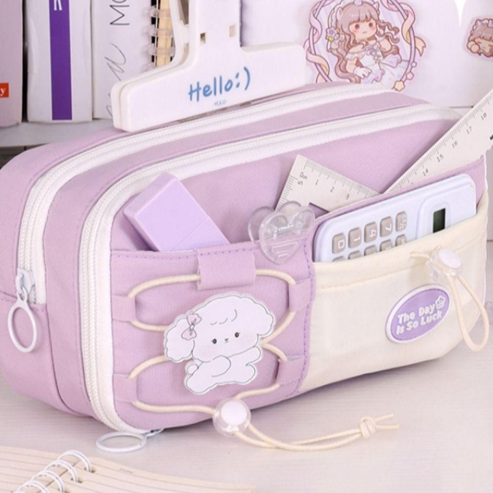 Flip Style Student Pencil Case Multi-layer Gel Pen Organizer Cute Pencil Pouch  School Supplies