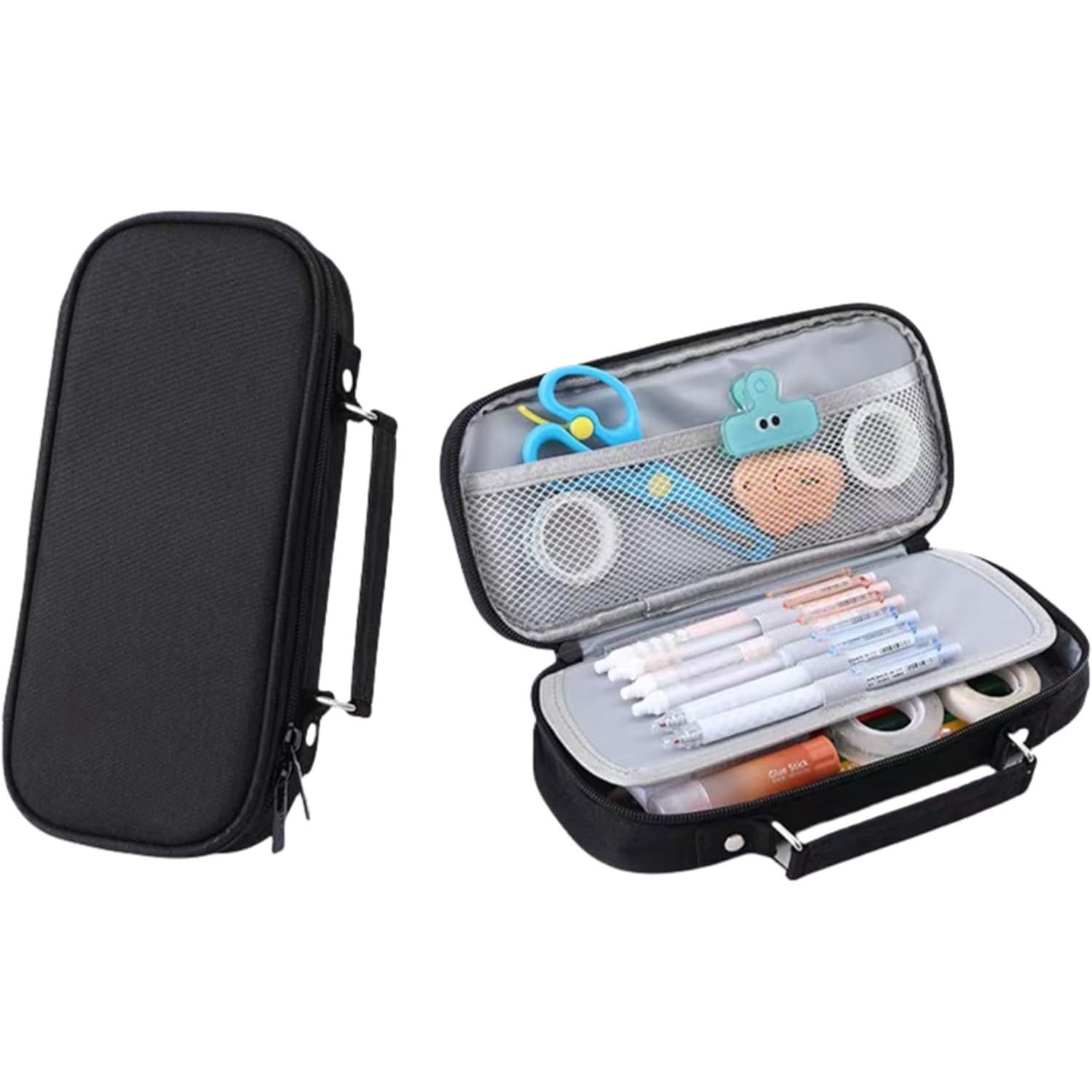 Black Pencil Case Organizer, Large Capacity Penci Pouch, Durable Pencil Bag for School, Office,Travel,Pen Case Perfect for Storing Pens,Pencils, чёрный