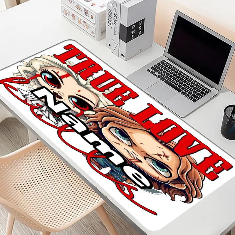 Custom Name Personalized Bride of Chucky Pattern Mousepad, Laptop PC Desk Mat, Decorative Desk Mat for Home Keyboard Pad Gift