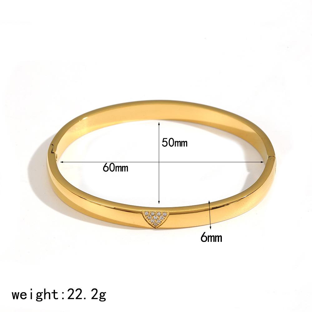 Stainless Steel New Waterproof Cubic Zirconia Bangles Antihistamine Bracelets Tarnish Free Jewelry for Women Wholesales Gifts