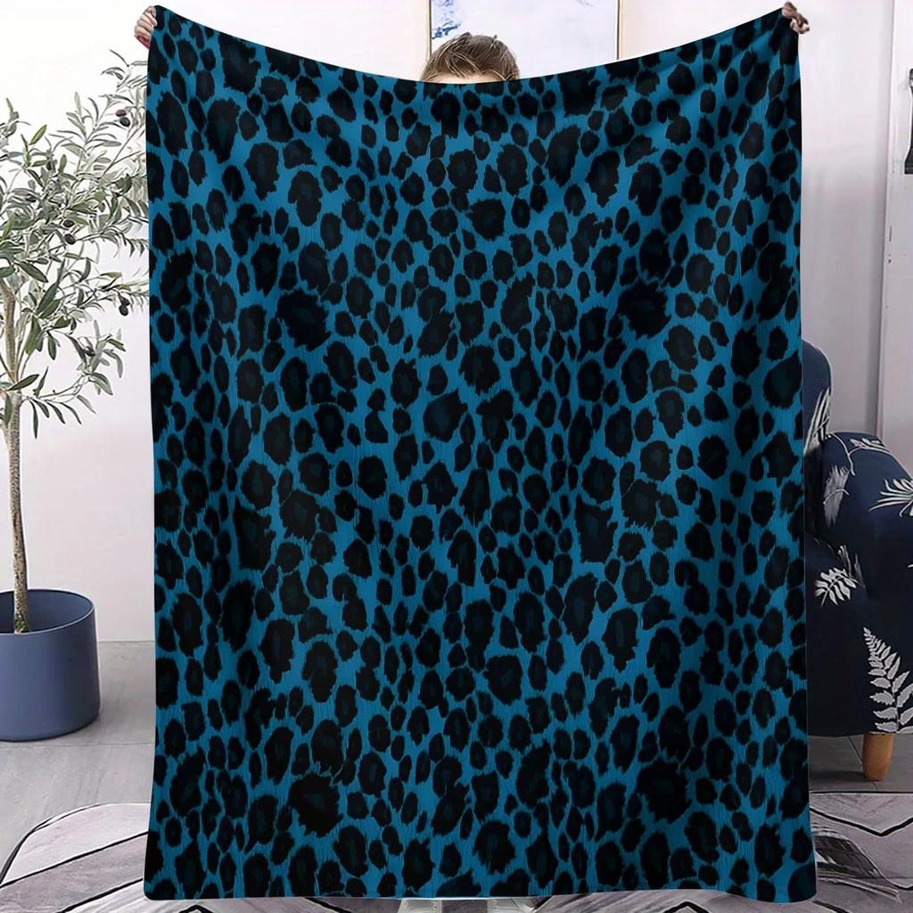 Farbverlauf Neon Leopardendruck Decke Lebendiger Trendiger Stil Fleece Überwurf für Wohnzimmer Schlafzimmer Zuhause Sofa Dekor Erwachsene Gemütliches Geschenk