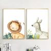 Cute Animal Decorative Painting Zebra Elephant Fox Picture for Children's Room Wall Art Decoration Poster for Kid Nursery Art