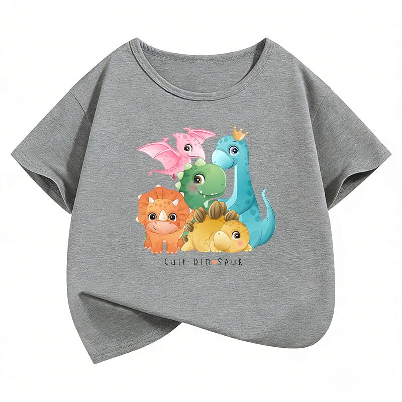 Funny Dinosaur Printed TShirt T Shirt Girls Boys Kids Summer Graphic Short Sleeve Tops TShirts Cute Girls Clothing