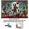 Horror Clown Birthday Background - "Killer Birthday" Theme Featuring Zombies Skulls and Blood Splatter - Polyester Decoration