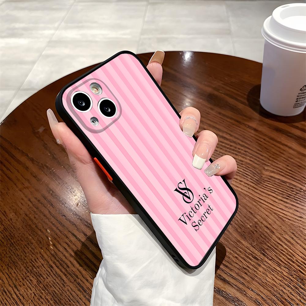 MINISO VVictorias Pink Secret Handyhülle Für Iphone 17 16 15 14 Max 13 12mini 11 Mattierte Durchscheinende Rückseite