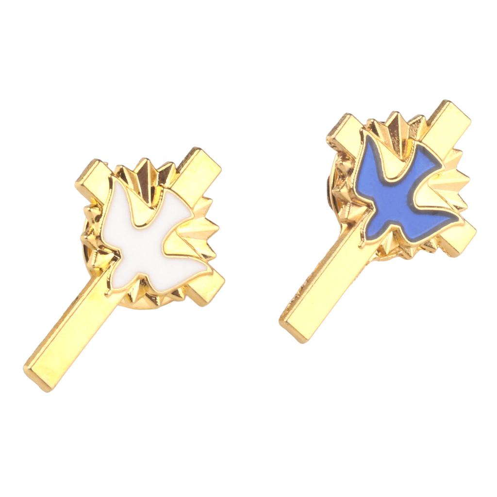 Elegant Dove Cross Lapel Pin Unique Dove Crosses Brooch Adornment Individualized Badge Pin for Daily Wear