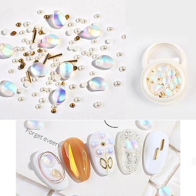 Nagelkunst Zubehör Spar Perle Stahlkugel Niete Wind Gemischt Nagel Muschel Stein Nagelkunst Zubehör