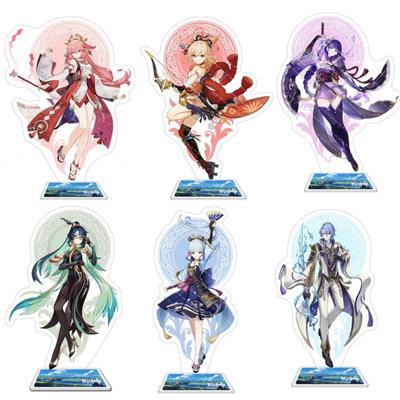 15 cm anime figúrka Zhongli Ayato Venti Xiao Yae Yelan akrylový stojan Model tanier Dekor Stôl Stojan Darček