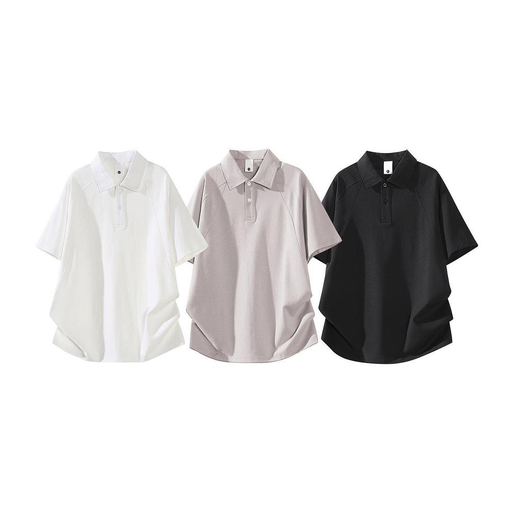 Men's Trendy 2026 Japanese Style Loose Solid Color Polo T-Shirt