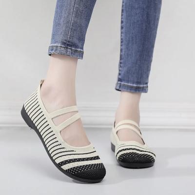 Women Classic Light Weight Black Mesh Breathable Spring Summer Flat Shoes Lady Retro Anti Skid Flat Shoes Ab350