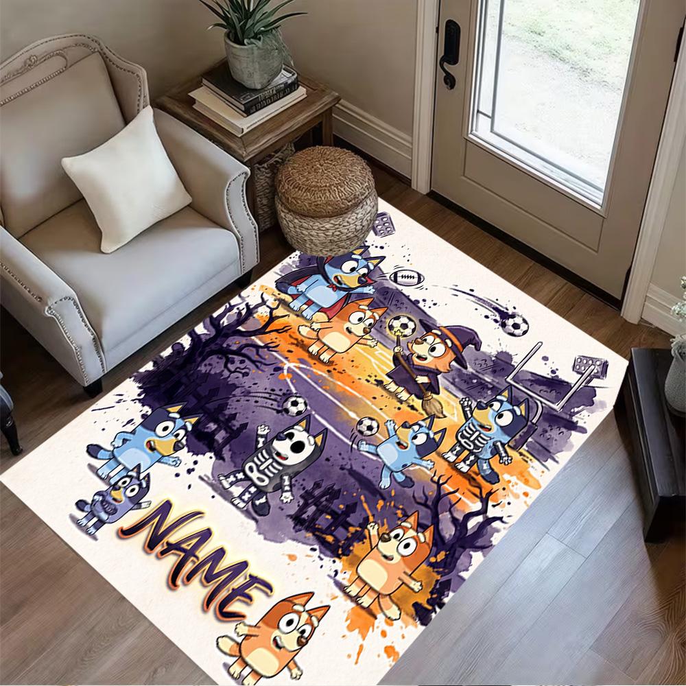 Halloween Costume Party Customize Your Name Carpet Suitable for Foyer Playrooms Kitchen Entryway Anti-slip Rug Decorate Offices Gift for Festivals