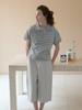 Elssibeui Stripe Polo Collar T-Shirt_Gray