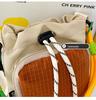 Women's Nylon Color Block One-Shoulder Crossbody Bag with Woven Lanyard, Lightweight and Stylish.