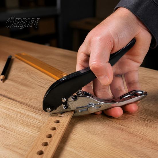 Precision Drilling Hardware Single Hole Puncher, Adjustable 3 in 1 Edge Woodworking Tool, Three One Carpentry Pliers Handheld Punching Machine for DIY