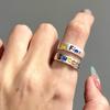 Children's Rainbow Letter Ring: Women's Stylish Adjustable Open Finger Ring, Trendy and Unique Design.