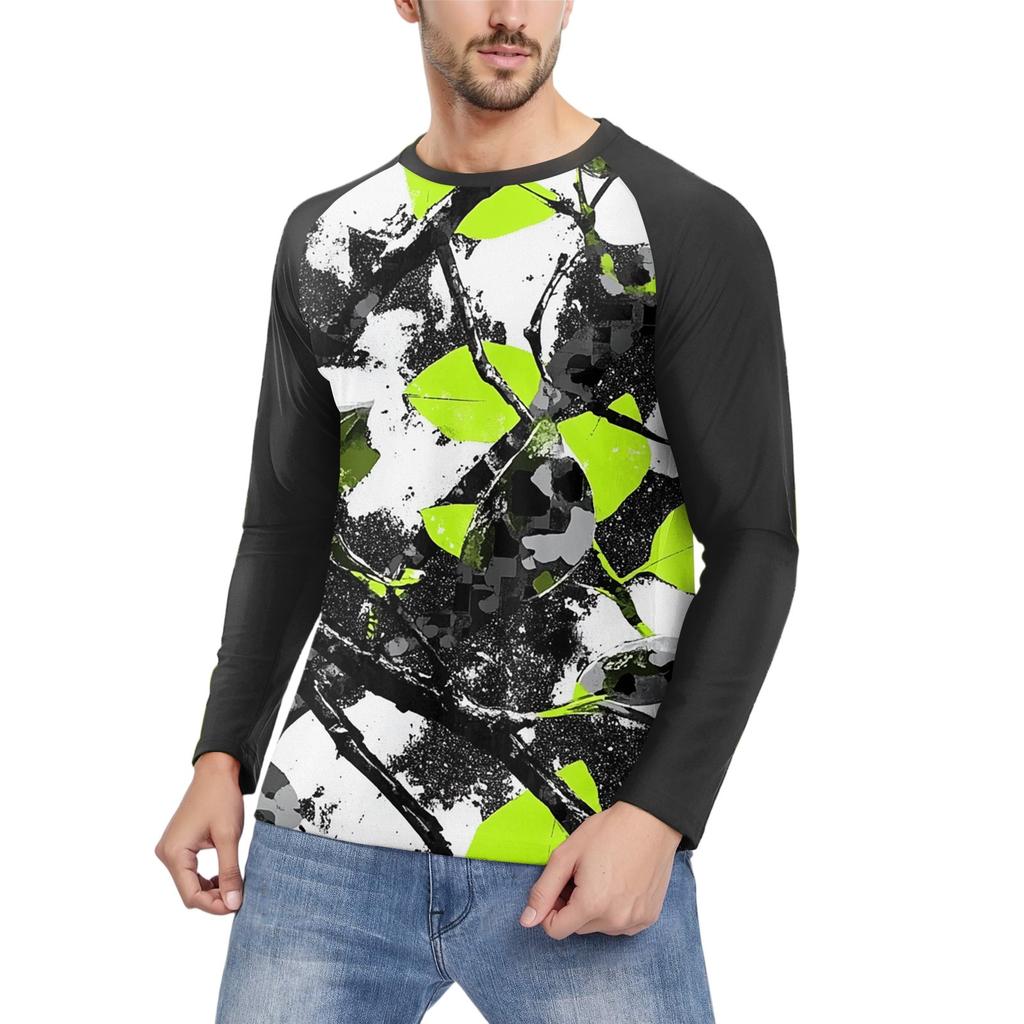 Herrenmode Bedrucktes Raglan Langarm Sportoberteil