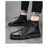 Men's Boots, High Top Casual Shoes, Casual Leather Boots