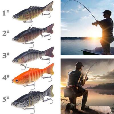 10CM/16G Flerleddet Fiskeagn med Kroker 7-Delt 3D Swimbait Bionisk Hardt Kunstig Agn Ferskvann Saltvann Abbor Ørret Fiske Tilbehør