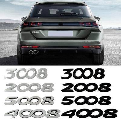 3D Metal Car Styling Logo Number Rear Trunk Sticker For 3008 2008 5008 4008 Decoration Car Accessories