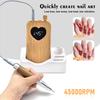 Heart Patterned Wooden Electric Nail File For Salon Home Use Ergonomic Grip Lightweight Multi Speed Polishing Device