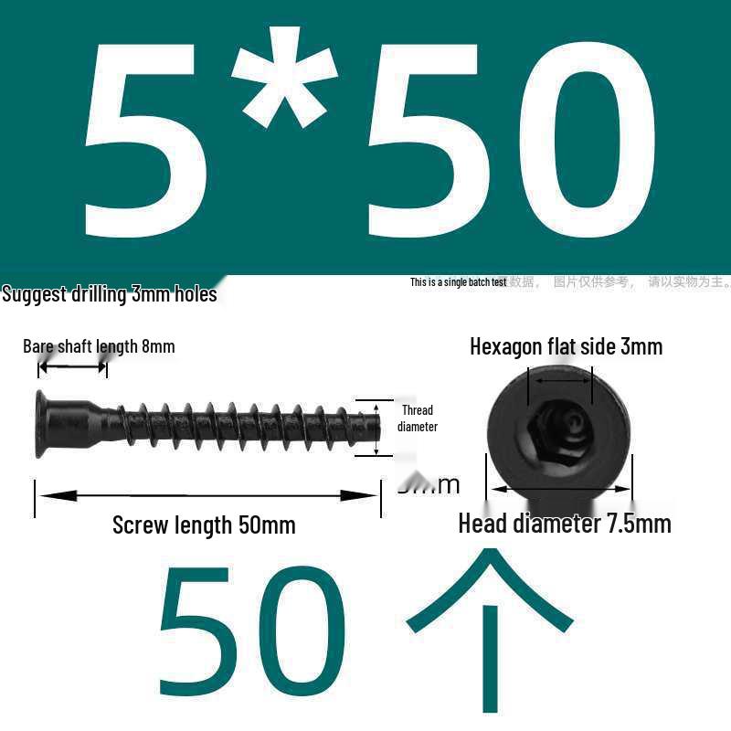 Hex Socket Phillips Countersunk Wood Screws for Furniture & Cabinet, Self-Tapping, M5/M6/M7