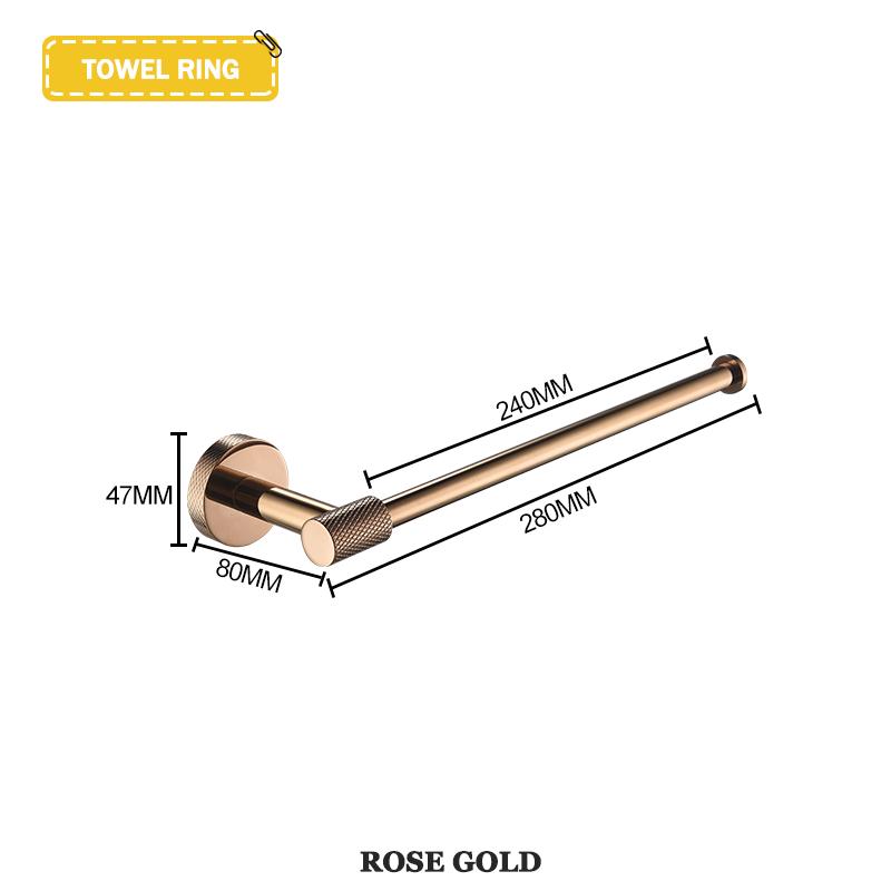 Rose Gold Wall-Mounted Stainless Steel Bath Towel Rack Toilet Paper Holder Towel Bar Robe Hook Cup Holder Bathroom Accessories