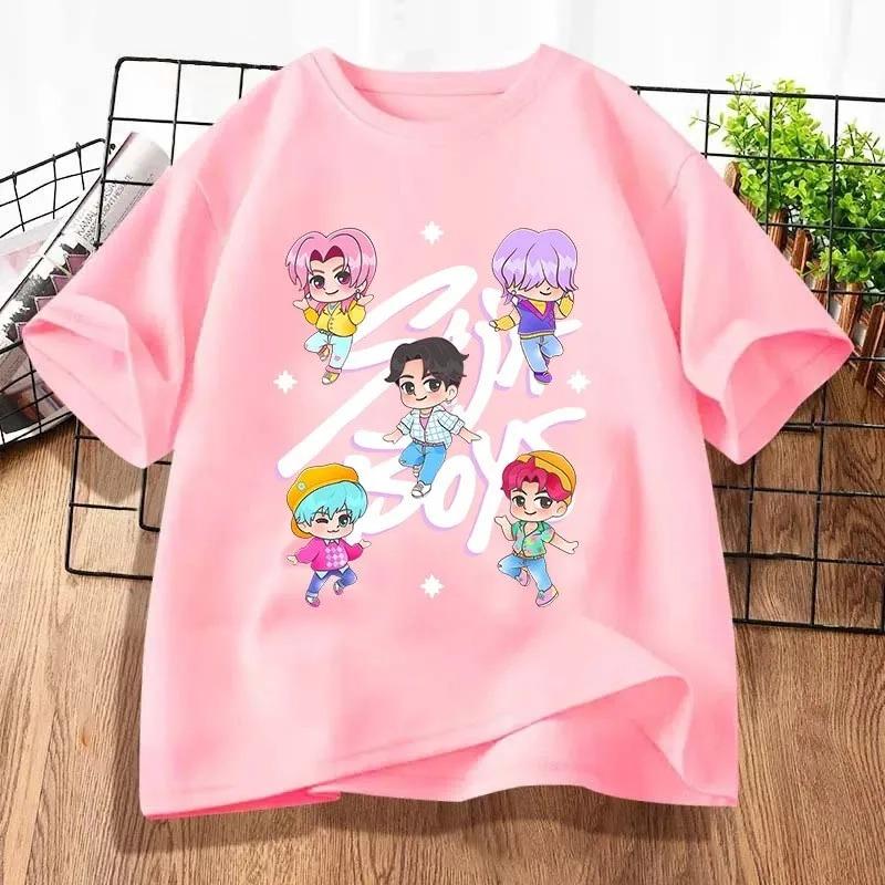 KPop Devil Hunter Saja Boys' 100% Cotton T-Shirt Huntrix Shirt Children's Spring/Summer Fashion Casual Short-Sleeve