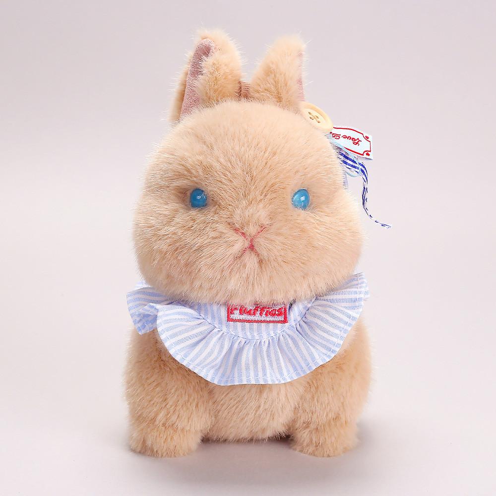 Plush Snowball Bunny Handheld Stress Relief Toy With Glasses For Kids And Adults