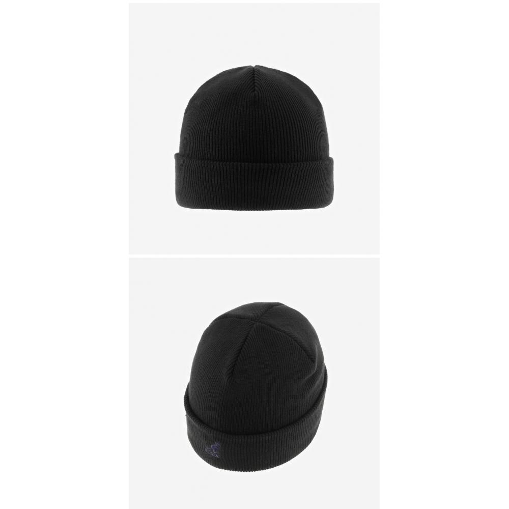 Căciulă acrilică Kangol 2978bc Negru Negru cu Manșetă, de Tras