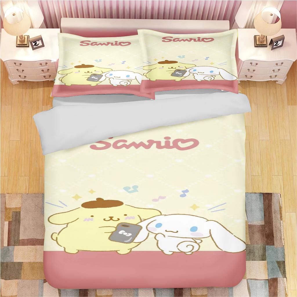 Poszewka na kołdrę z kreskówką Pompompurin Poliester Urocza Drukowana Miękka Pościel Szyta na Miarę Dom Obcy Pokój Dziecięcy Kołdra Prezent dla Dzieci