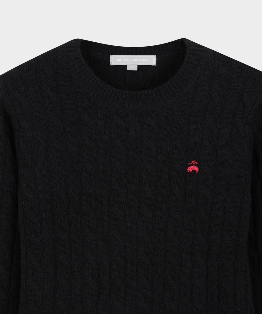 BROOKS BROTHERS [Women'S] Wool Cable Sweater (Black) (Bbwrwbz401)