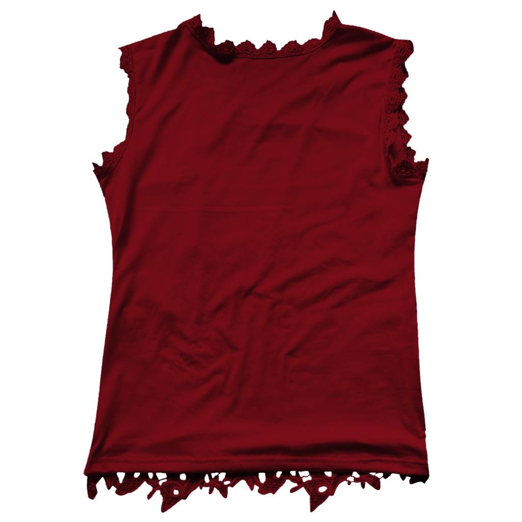 Women's Fashion Lace Patchwork Round Neck Vest