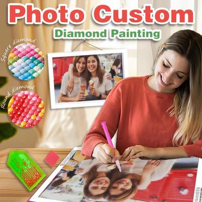 Foto Kundenspezifisch Voll Runde Diamantmalerei Komplettset Mosaik Porträt Strass Personalisierbares Geschenk Heimdeko